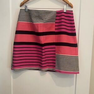 LOFT Striped Pink and Orange Skirt